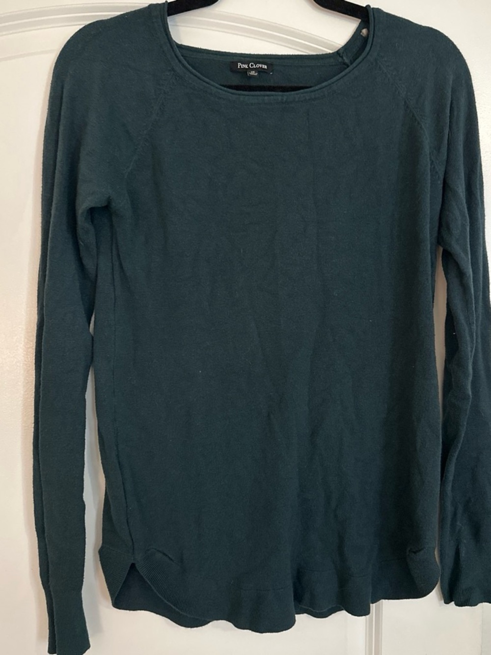 Pink Clover Dark Teal Long Sleeve Knit Top
